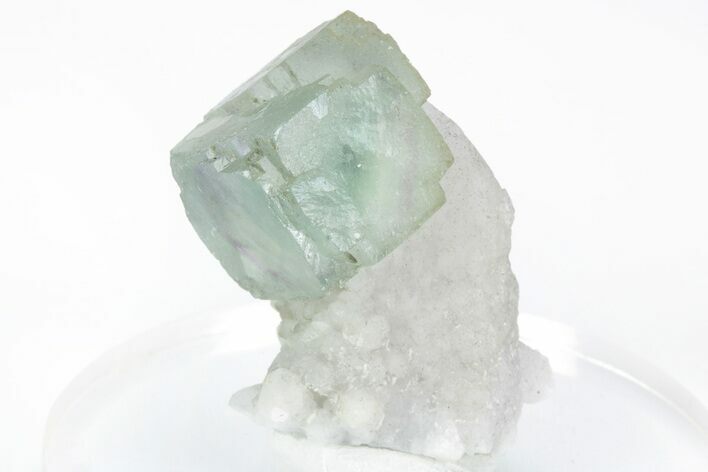 Green, Cubic Fluorite Crystals on Quartz - Inner Mongolia #216769